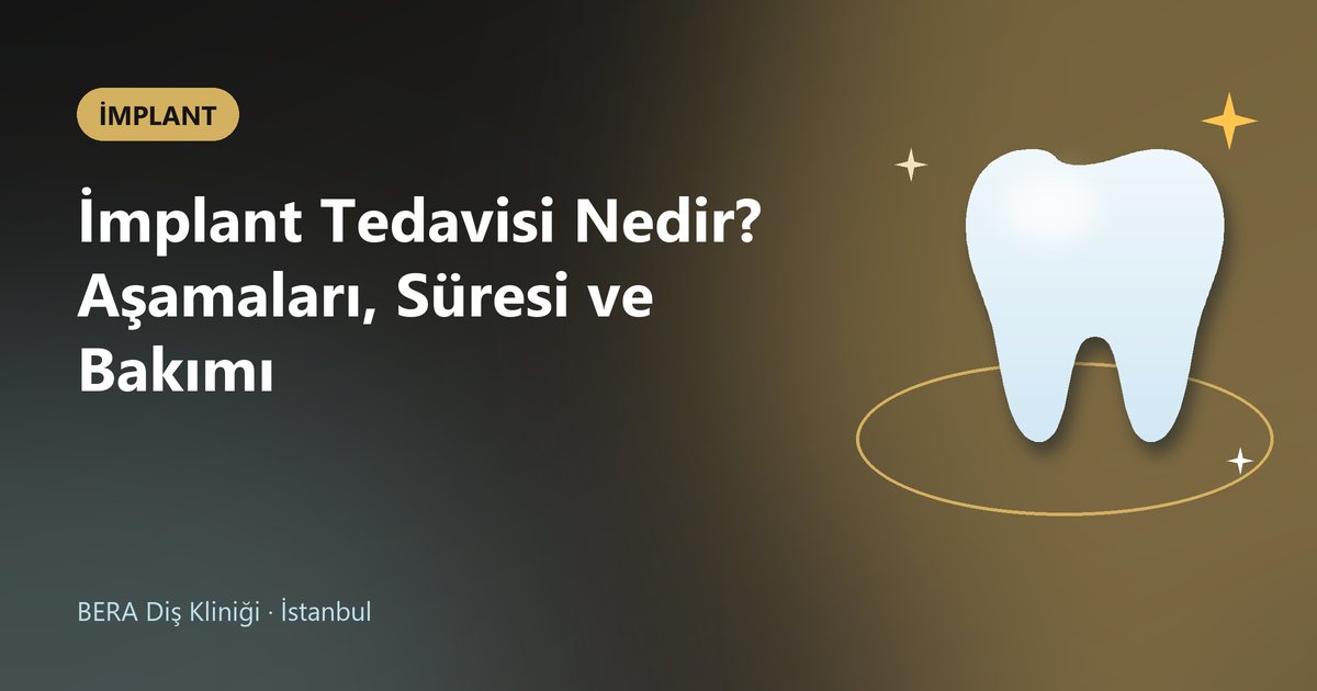 İmplant Tedavisi Nedir? Aşamaları, Süresi ve Bakımı – BERA Diş blog kapak görseli